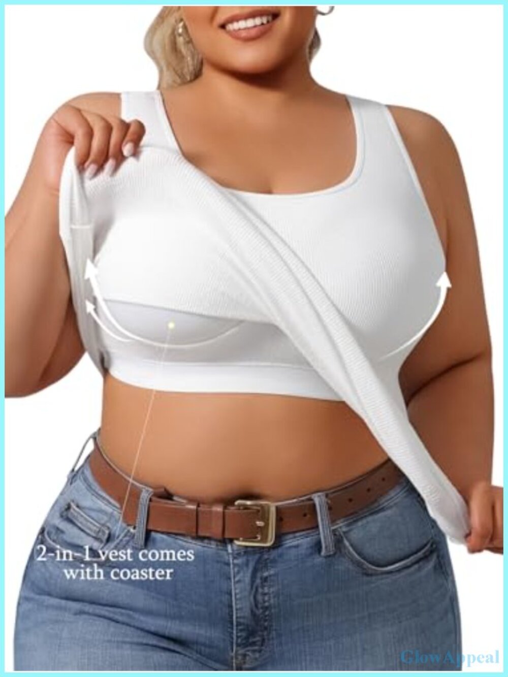 Plus Size Shapewear Tank Top with Built-in Bra Tummy Control Seamless Vest